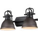 Duncan 2 Light 17 inch Matte Black Bath Vanity Wall Light in Rubbed Bronze
